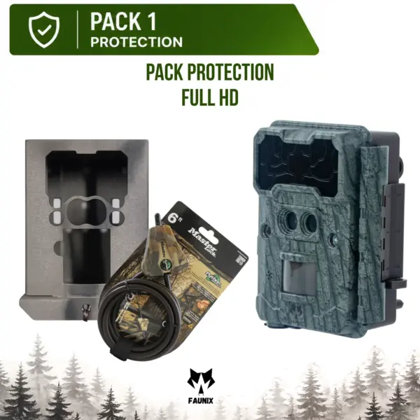 Pack Protection Faunix APEX Full HD avec boîtier de sécurité métallique et câble antivol Python Master Lock